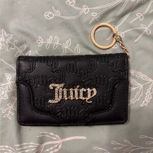 Juicy Couture Embossed Black Keychain Wallet